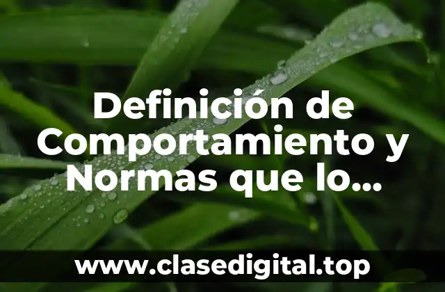 Definición de Comportamiento y Normas que lo Regulan