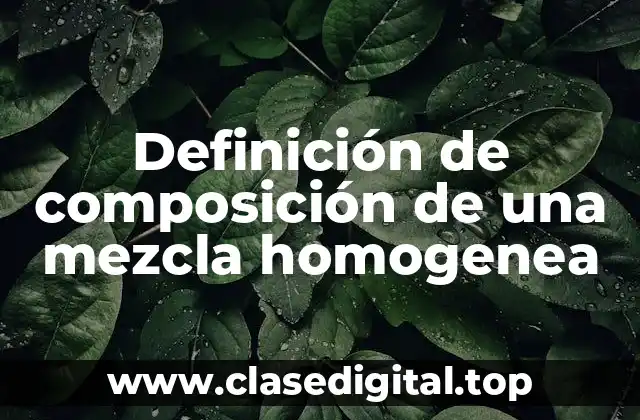 Ejemplos de composición de una mezcla homogenea