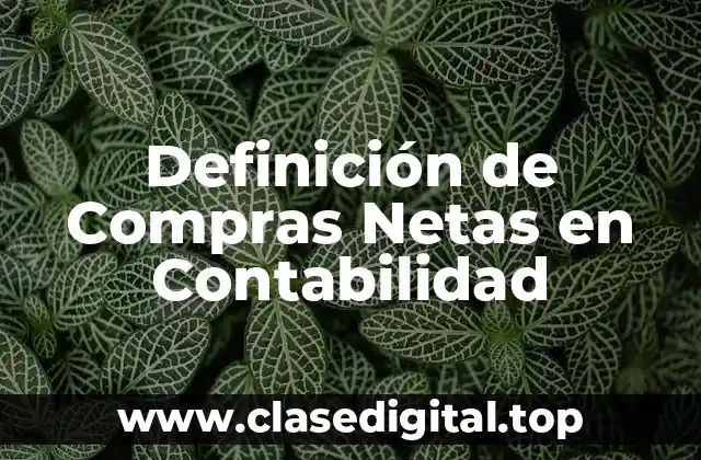 Definición de Compras Netas en Contabilidad