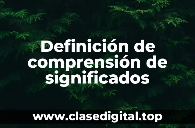 Ejemplos de comprensión de significados