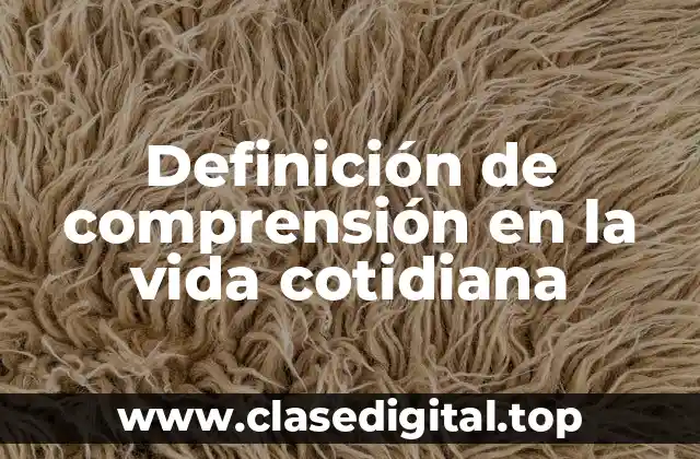 Definición de comprensión en la vida cotidiana