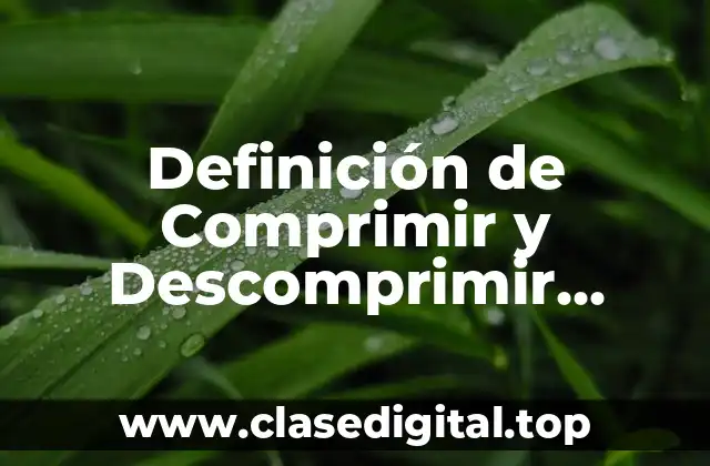Definición de Comprimir y Descomprimir Archivos