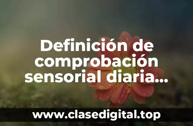 Definición de comprobación sensorial diaria visual, tacto y olfato