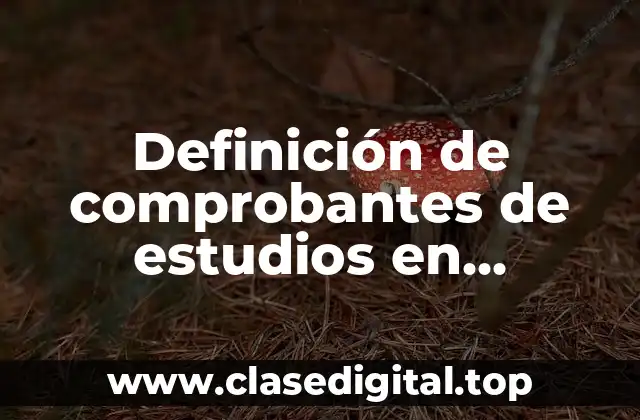 Definición de comprobantes de estudios en tecnológicos