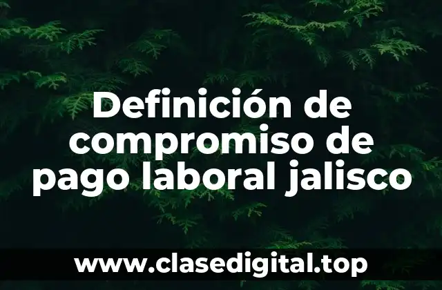 Definición de compromiso de pago laboral jalisco