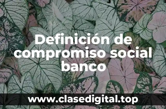 Definición de compromiso social banco