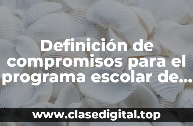 Definición de compromisos para el programa escolar de mejora continua