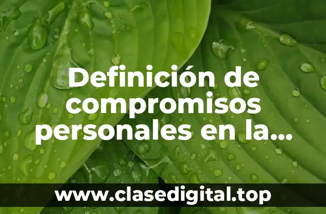 Definición de compromisos personales en la escuela como docente