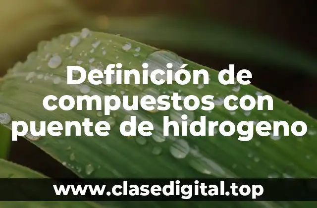 Definición de compuestos con puente de hidrogeno