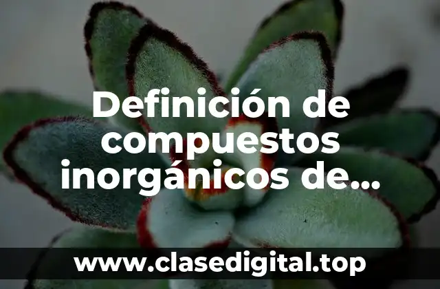 Definición de compuestos inorgánicos de impacto en Mazatlán