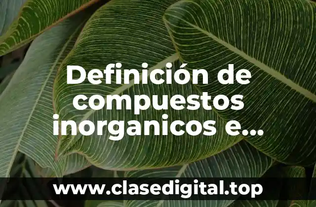 Definición de compuestos inorganicos e organicos