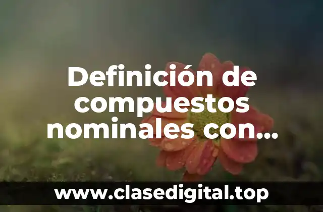 Definición de compuestos nominales con adjetivos
