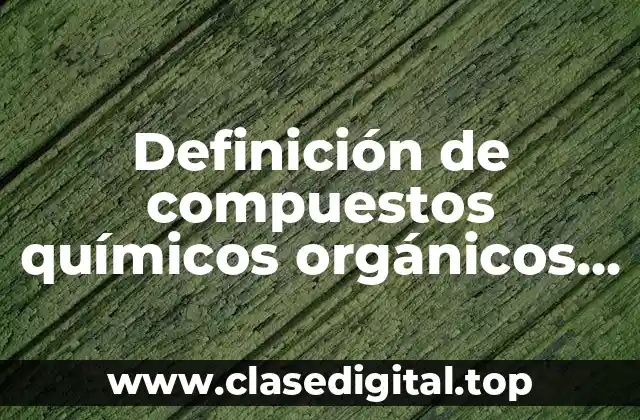 Definición técnica de compuestos químicos orgánicos