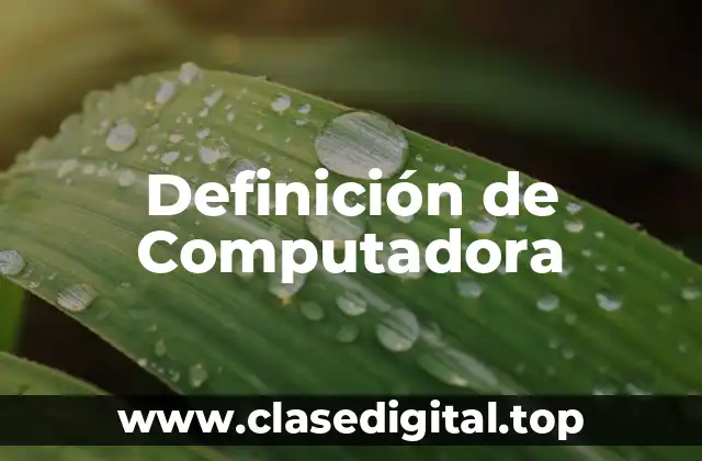 Definición Técnica de Computadora