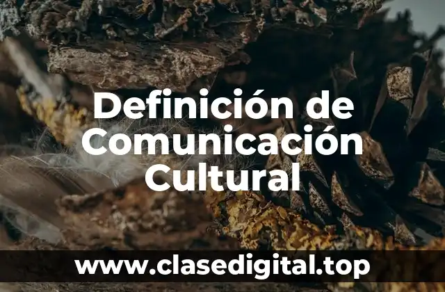 Definición Técnica de Comunicación Cultural