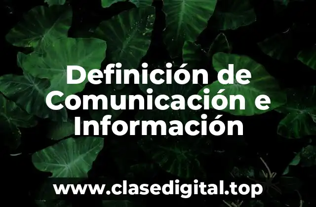 Definición técnica de Comunicación