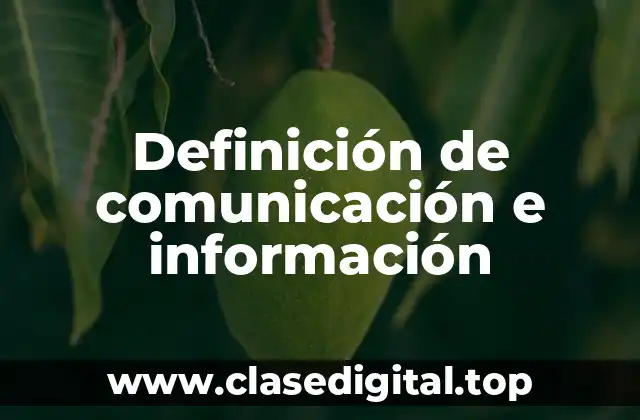 Definición de comunicación e información