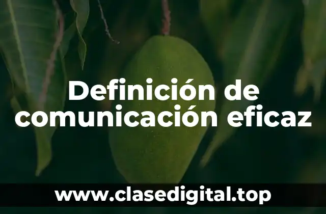 Definición de comunicación eficaz