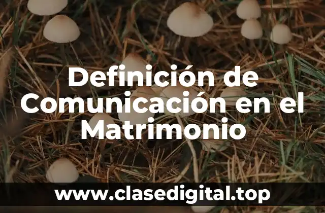 Definición de Comunicación en el Matrimonio