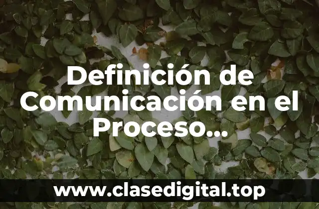 Definición de Comunicación en el Proceso Administrativo