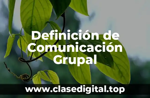 Definición de Comunicación Grupal