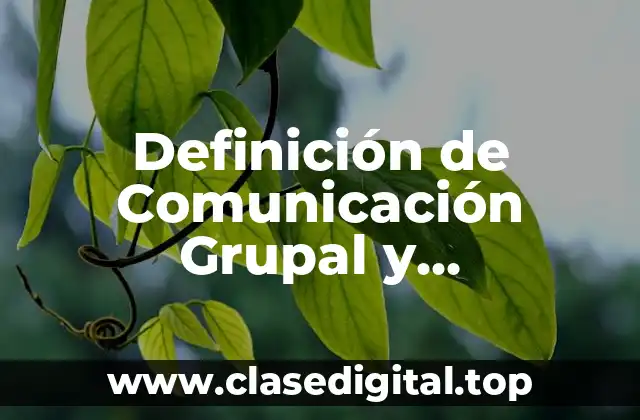 Definición de Comunicación Grupal y Comunicación Intermedia