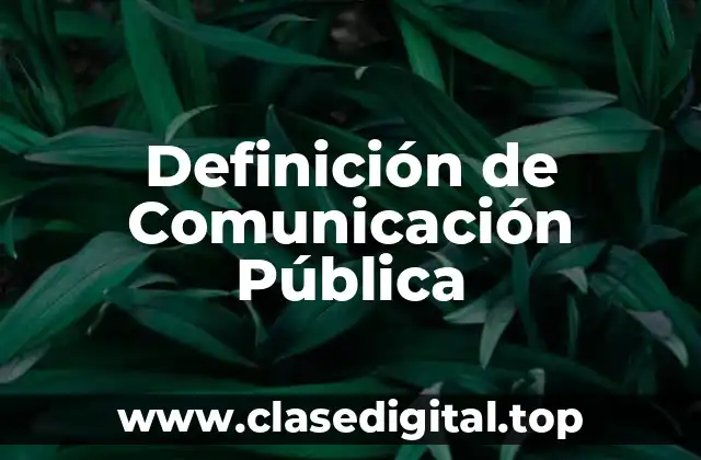 Definición de Comunicación Pública