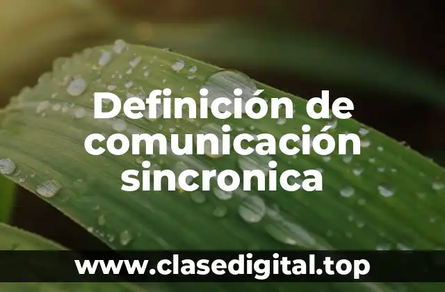 Definición de comunicación sincronica
