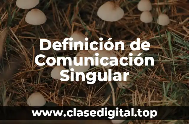 Definición de Comunicación Singular