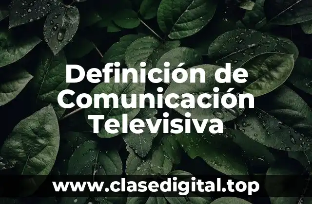 Ejemplos de Comunicación Televisiva