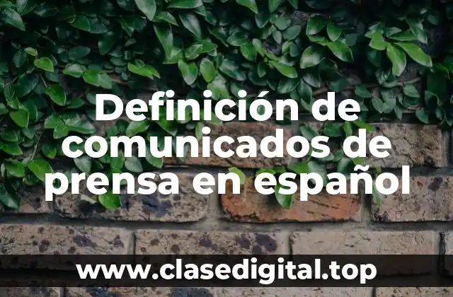 Ejemplos de comunicados de prensa en español