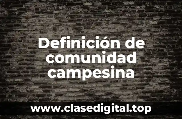 Definición de comunidad campesina