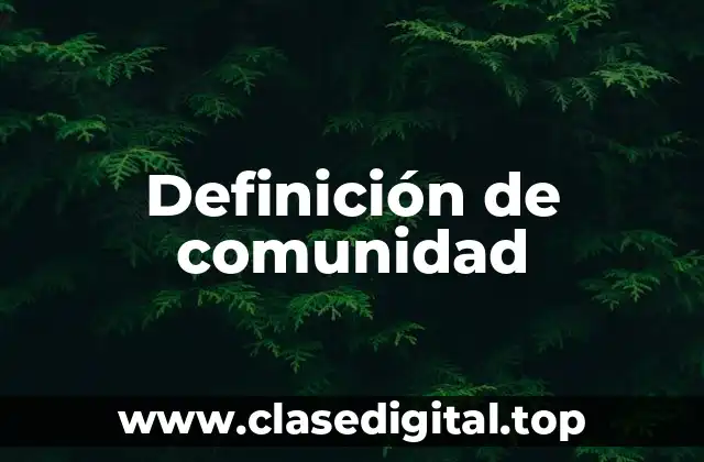 Definición de comunidad
