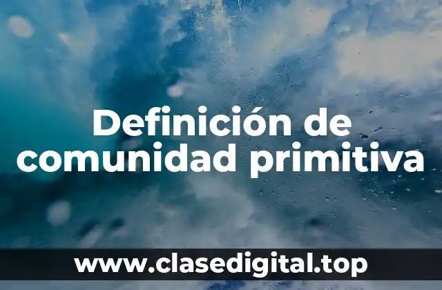 Definición de comunidad primitiva