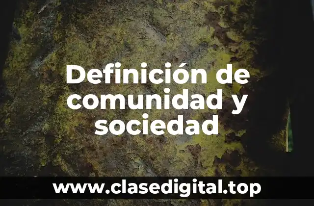 Definición técnica de comunidad