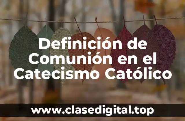 Definición de Comunión en el Catecismo Católico