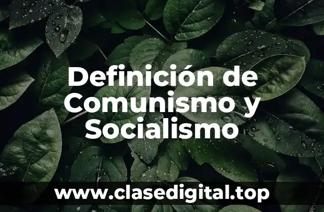 Definición de Comunismo y Socialismo