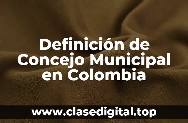 Definición de Concejo Municipal en Colombia