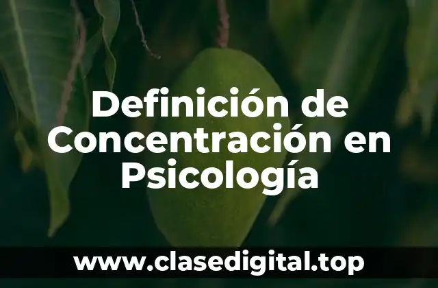 Definición de Concentración en Psicología