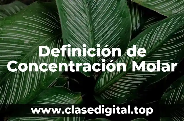 Definición Técnica de Concentración Molar