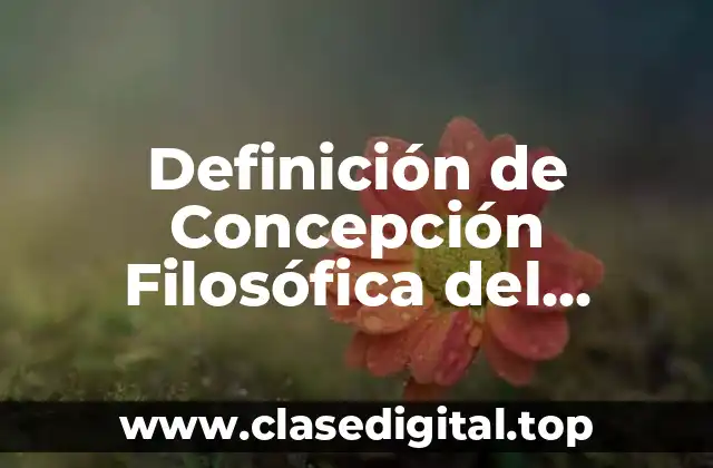 Definición de Concepción Filosófica del Hombre