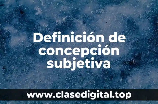 Definición de concepción subjetiva