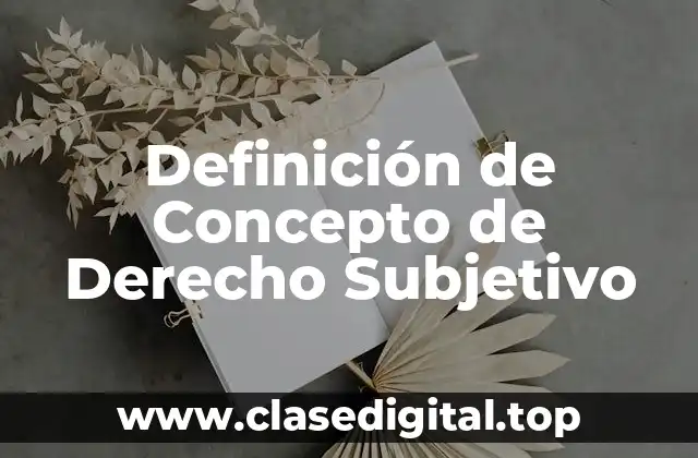 Definición de Concepto de Derecho Subjetivo