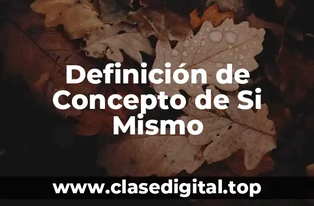 Definición de Concepto de Si Mismo
