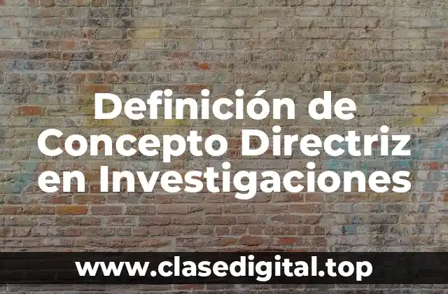 Definición de Concepto Directriz en Investigaciones