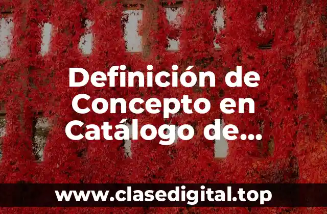 Definición de Concepto en Catálogo de Conceptos