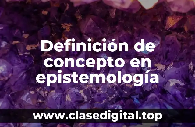 Definición técnica de concepto en epistemología
