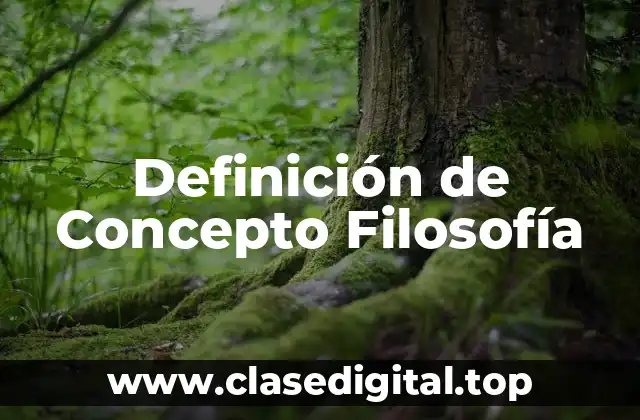 Definición de Concepto Filosofía