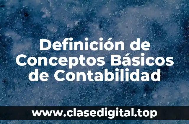 Definición de Conceptos Básicos de Contabilidad