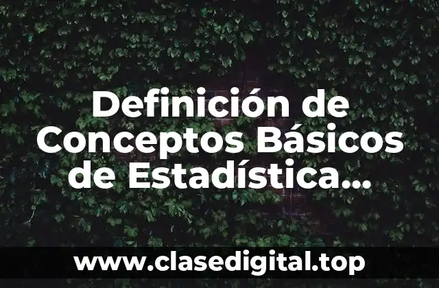 Definición de Conceptos Básicos de Estadística Usados